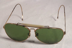 Vintage Bushnell B&L Green-Tinted Aviator Sunglasses