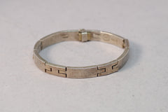 Thin Taxco Sterling Silver Clasp Bracelet