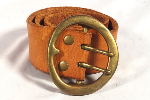 Vintage Lucky Brand Suede and Brass Thick Leather Belt - Size 32