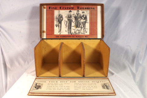 Vintage The Forrester Co. Tailoring Ad Display Box