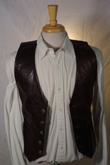Buffalo Nickel Button Leather Vest - Size 36 (Small)