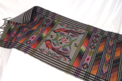 Stunning Cross-Stitched Guatemalan Quetzal Weaving