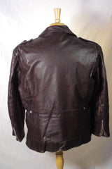Vintage Wool-Lined Leather Flight Jacket - Size 44