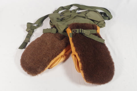 1951 Arctic 834A Military Leather and Wool Mittens - Sz S