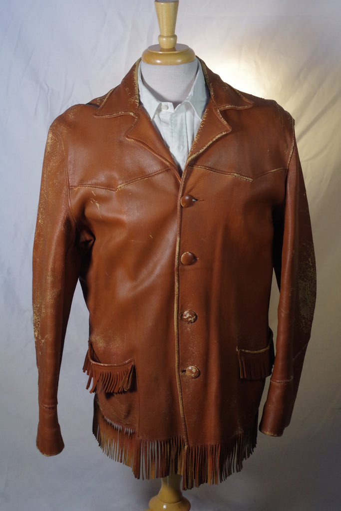 Vintage Custom-Made Fringed Deerskin Jacket Size 44