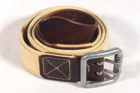 Sweet Italian Canvas and Leather Belt - Size 38
