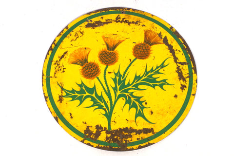 Vintage Scottish Thistle Metal Sign