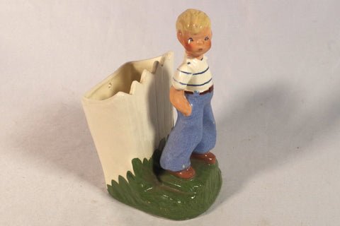 1940s California Ceramic Boy Wall Planter