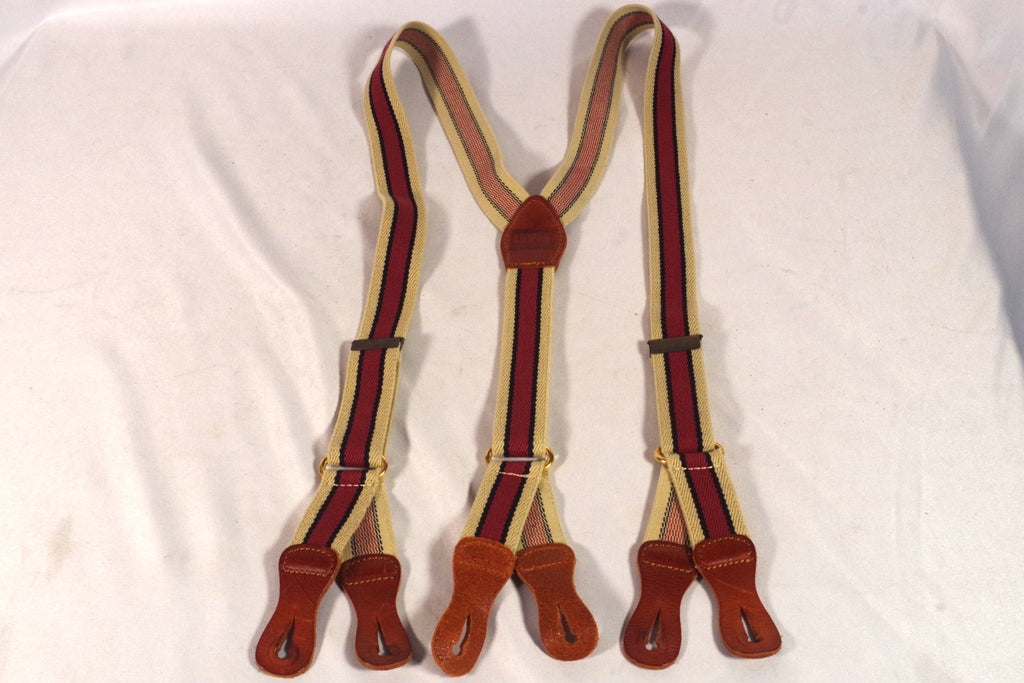 Levi's Vintage Clothing Magenta and White Suspenders