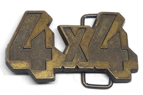 Vintage "4x4" Brass Belt Buckle