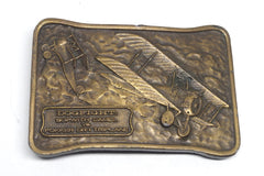 1976 Airplane Dogfight Brass Belt Buckle