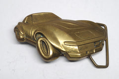 1978 Sports Car Brass Belt Buckle