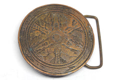 Vintage Aztec Brass Belt Buckle