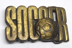 Vintage Soccer Brass Belt Buckle