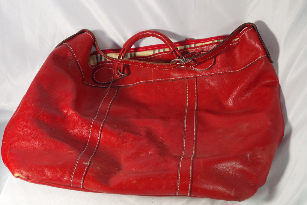 Stunning Italian Red Leather Shoulder Bag