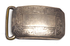 Gorgeous Feathered Hickok Sterling Silver Belt Buckle