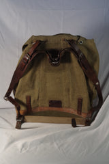 Incredible Vintage Swiss Canvas and Leather Backpack