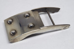 Vintage Curved Mexican Sterling Silver Belt Buckle