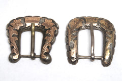 Stunning Floral Mexican Sterling Silver Belt Buckles