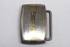 Incredible "W" 10kt Gold and Sterling Silver Belt Buckle