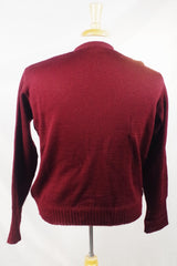 Heavy-Duty Vintage Maroon Wool Sweater - Sz ~44
