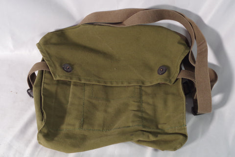 Small Vintage Green Canvas Gas Mask Bag