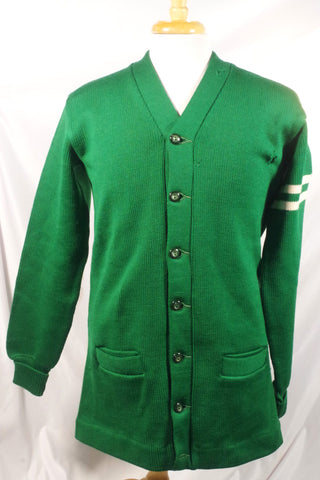 Vintage Green Letterman Sweater - Sz ~42