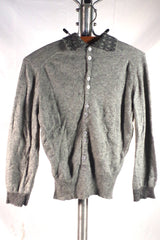 Khandur Ladies' Gray Cashmere Back-Buttoned Sweater - Sz ~36