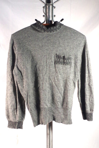 Khandur Ladies' Gray Cashmere Back-Buttoned Sweater - Sz ~36