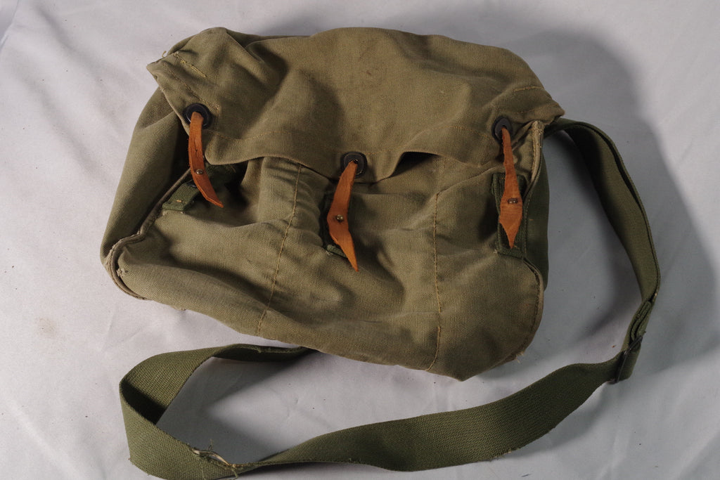 Hardy Green Canvas and Leather Gas Mask Bag