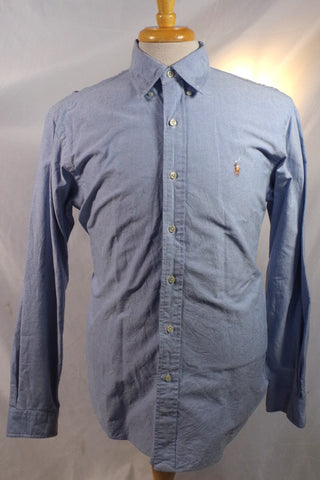 Classic Fit Ralph Lauren Blue Oxford Dress Shirt - Sz M