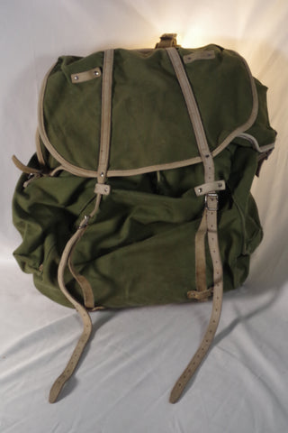 Metal-Reinforced Canvas and Suede Mountaineer's Backpack