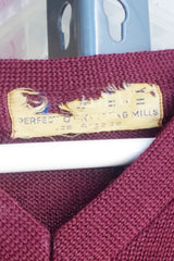Heavy-Duty Vintage Maroon Wool Sweater - Sz ~44