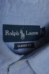 Classic Fit Ralph Lauren Blue Oxford Dress Shirt - Sz M