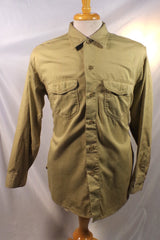 Lee Sanforized Cotton Tan Work Shirt - Sz 17-17.5