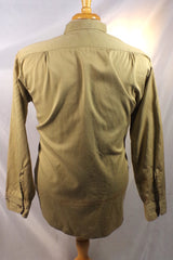 Lee Sanforized Cotton Tan Work Shirt - Sz 17-17.5