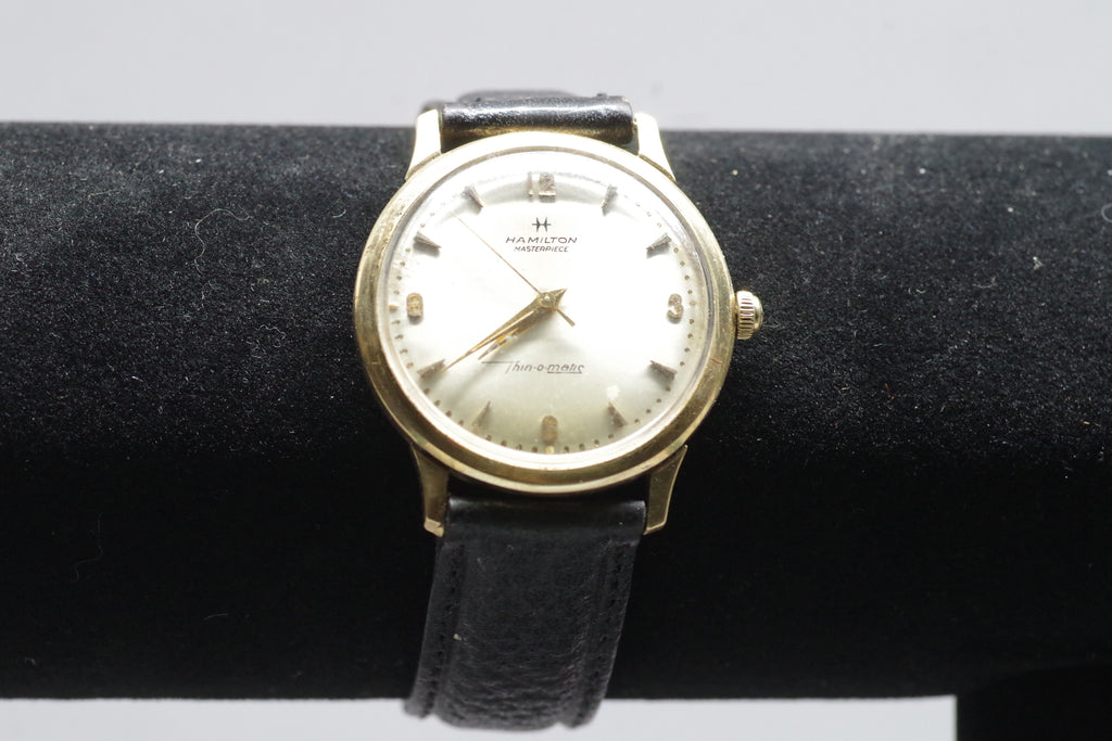 Vintage Engraved Hamilton 10Kt Gold "Thin-O-Matic" Automatic Wrist Watch