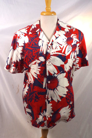 Saturdays New York City Red Lyocell Aloha Shirt - Sz XL