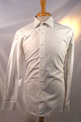 Smooth Suitsupply White Cotton Two-Ply Oxford Dress Shirt - Sz 16.5-42