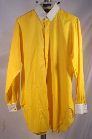Bold Vintage Sulka Yellow and White Dress Shirt - Sz 14.5-4