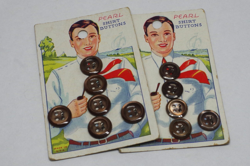 1920s Brown Mother of Pearl Shirt Buttons