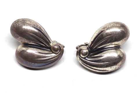 Lovely Heart-Shaped Clip-On Silver Earrings