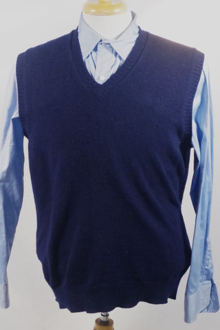 Warm Navy Blue Cashmere Sweater Vest - Sz ~42