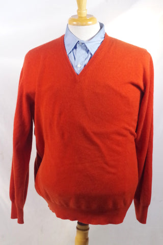 Incredible Loro Piana Orange Cashmere Sweater - Sz 56