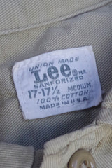 Lee Sanforized Cotton Tan Work Shirt - Sz 17-17.5