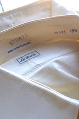 1950s Lutteurs Swiss White Tuxedo Shirt - Sz 14