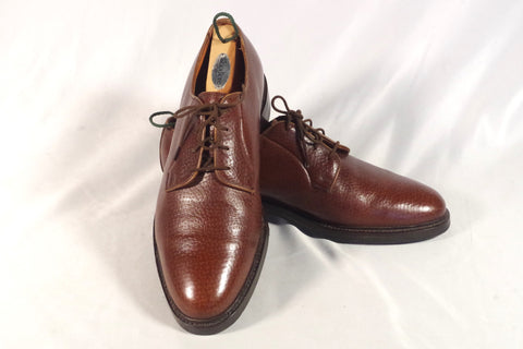 Vintage Malcolm Levene Pebble Grain Leather Plain Toed Bluchers - Size 9 1/2 E (US 10)