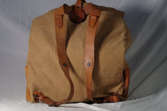 Light Vintage Canvas and Leather Backpack