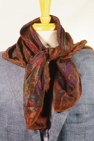 Vibrant Liz Claiborne Patterned Silk Scarf