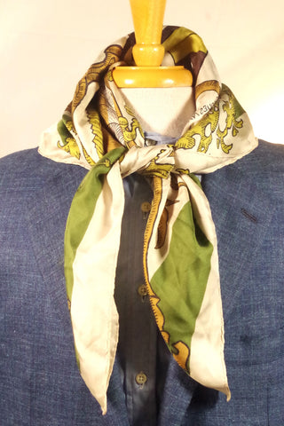 Stunning Jacques Nannan Crest Silk Scarf